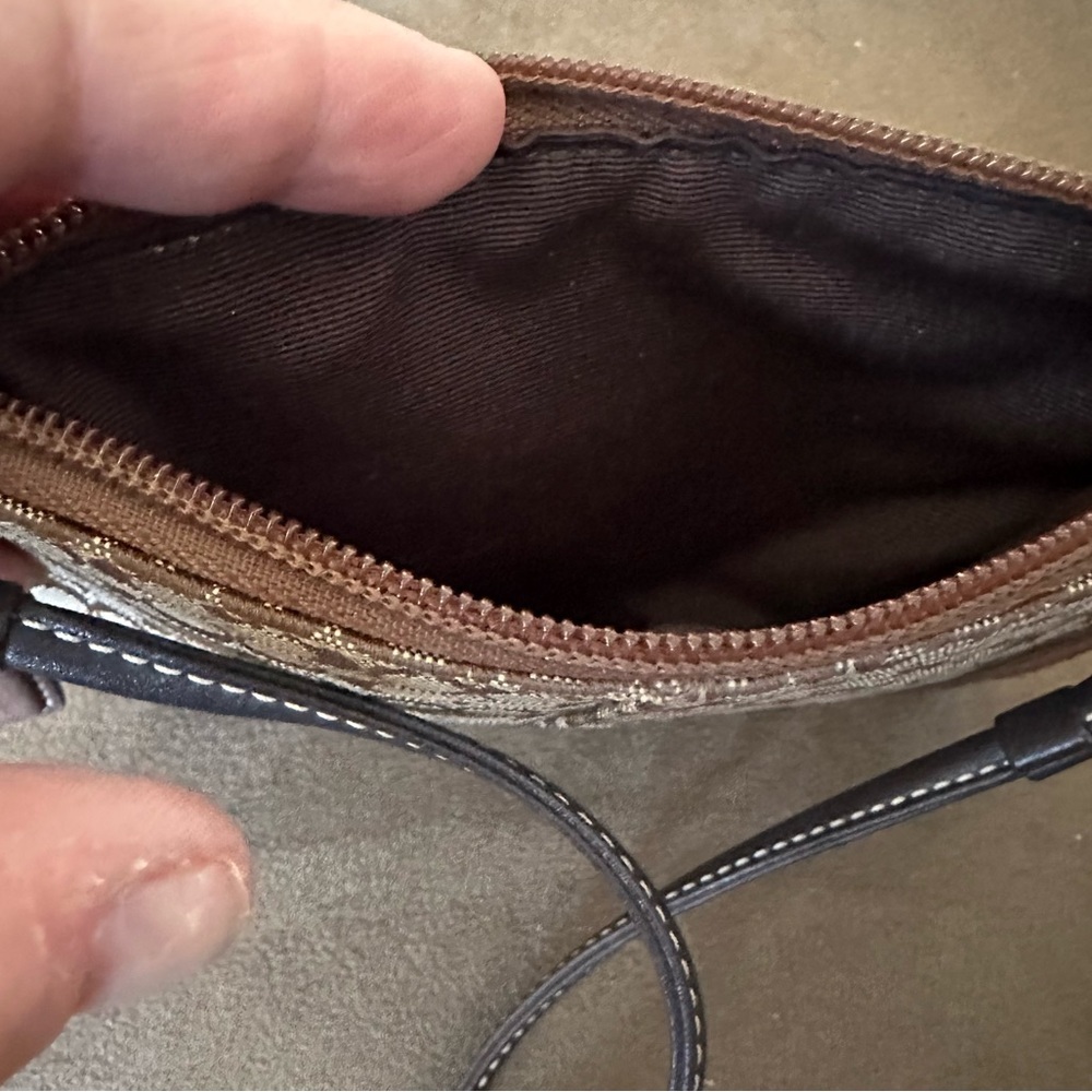 Coach Signature Brown Zipper Wristlet - Picture 7 of 8